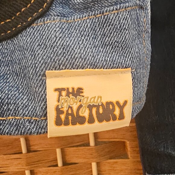 The Morgan Factory Upcycled Cropped Denim Jacket S-M NWT - Picture 4 of 8